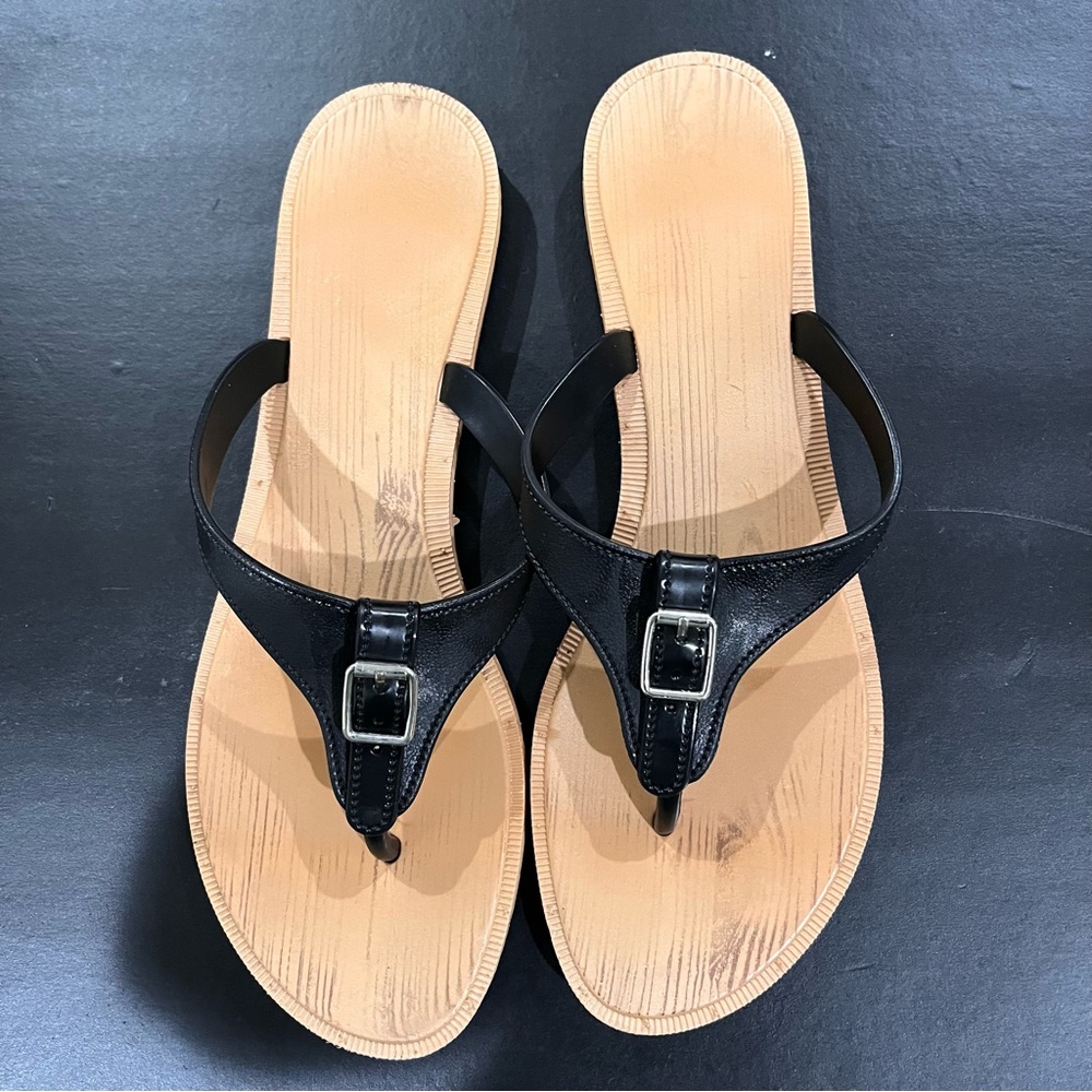 Black Buckle Strap Women's Sandals